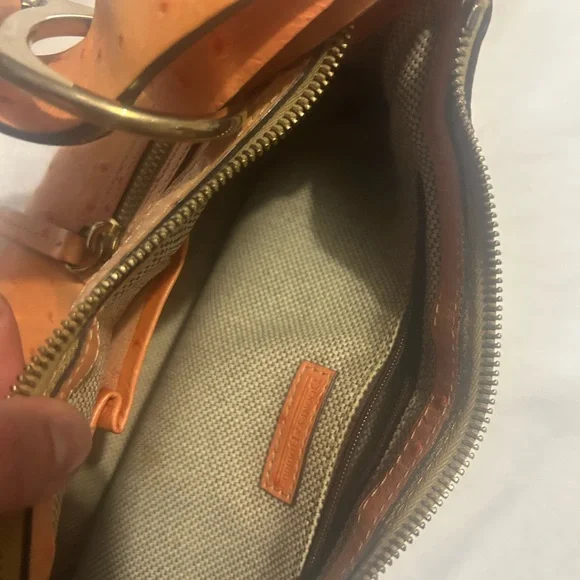 Dooney & Bourke Tan Ostrich-Embossed Shoulder Bag - Picture 7 of 15